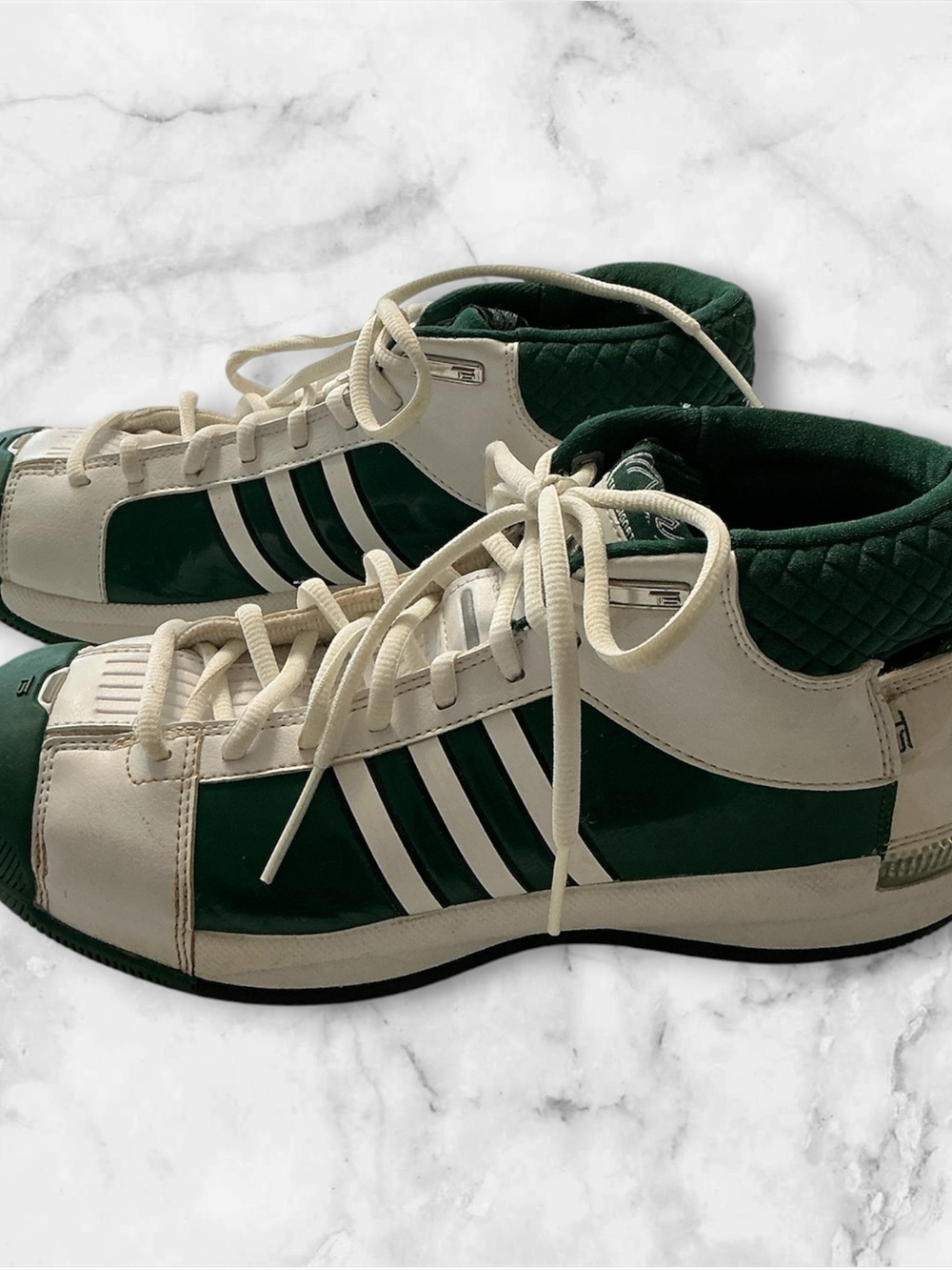 Adidas Team Signature Women’s 9 Pro Model Lightspeed White Green Athletic Shoes